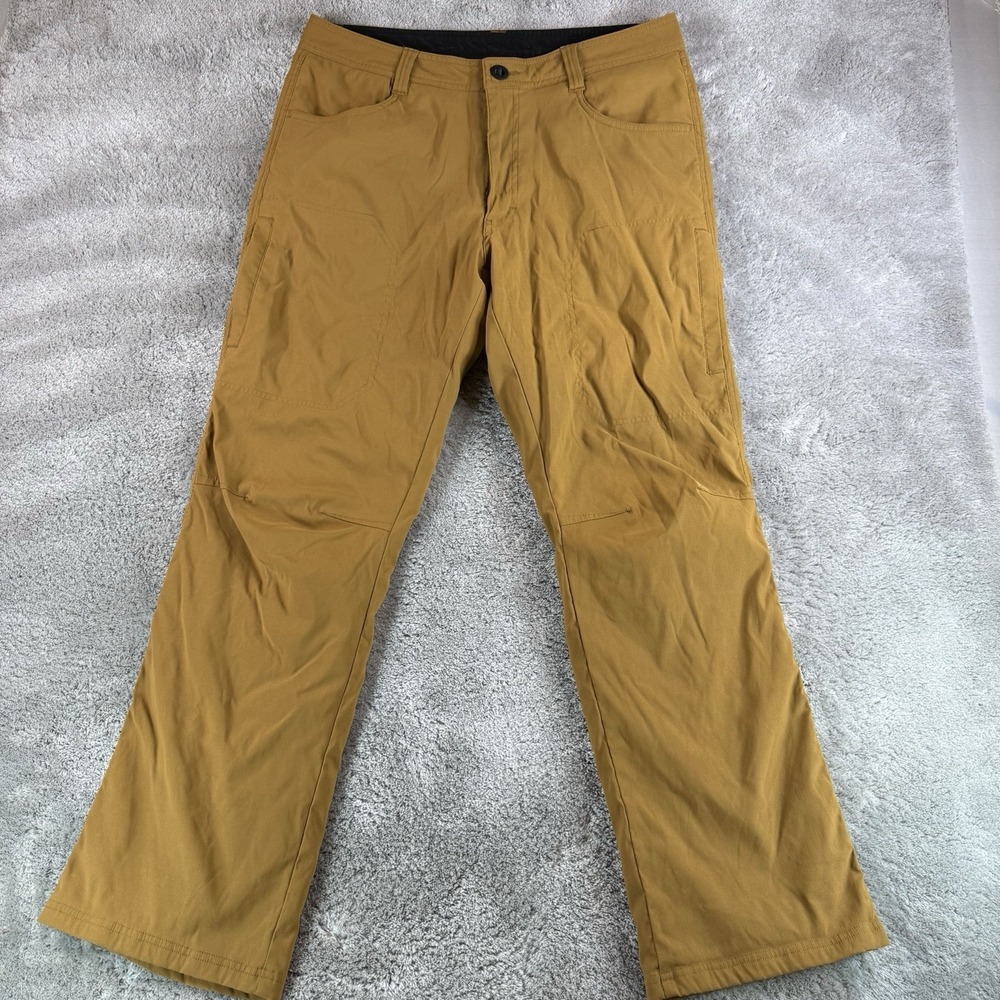 Orvis Pants Men's 34x30 Fleece Lined Nylon Stretch Hiking Outdoor Brown